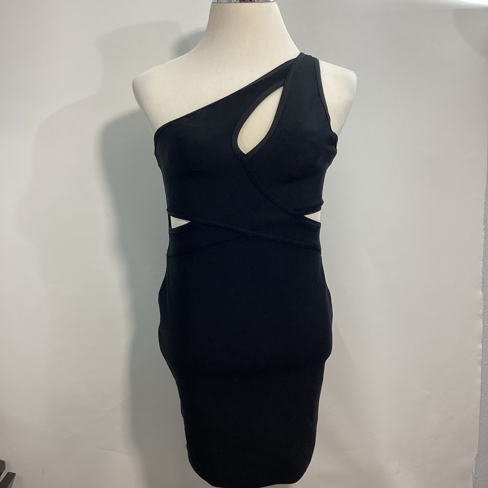 Fashion Nova Black One-Shoulder Cutout Party Dress Size XL
